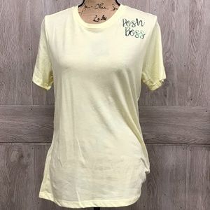 B2B Posh Boss Yellow Crew Neck Tee BB519
